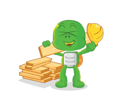 recommend clip art: turtle builder vector. cartoon character