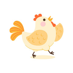 Cute Hen Character, Illustration, Transparent