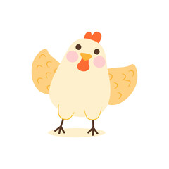Cute Hen Character, Illustration, Transparent
