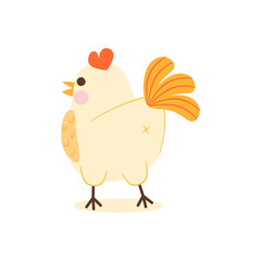 Cute Hen Character, Illustration, Transparent
