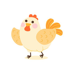 Cute Hen Character, Illustration, Transparent