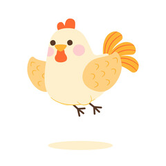 Cute Hen Character, Illustration, Transparent