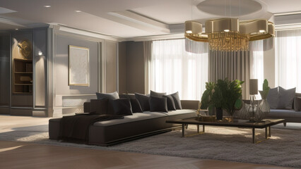 Aristocratic Mansion Living Room, Generative AI
