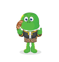 turtle Javanese character. cartoon mascot vector