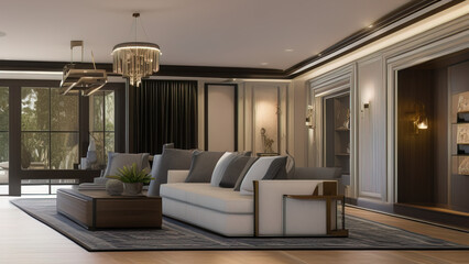 Swanky Mansion Living Room, Generative AI