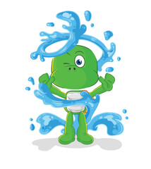 turtle fresh with water mascot. cartoon vector