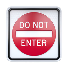 3D illustration of road traffic sign Do Not Enter