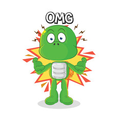 turtle Oh my God vector. cartoon character