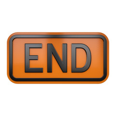 3D illustration of road traffic sign Road End 