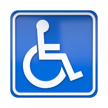 3D illustration of road traffic sign Handicapped Accessible