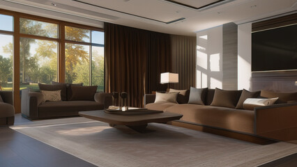 Naklejka premium Mansion Living Room of the Super Rich, Generative AI