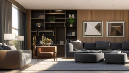 Legendary Mansion Living Room, Generative AI