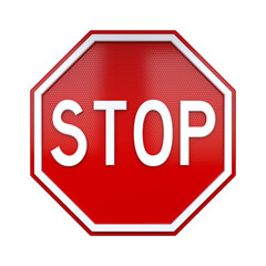 3D illustration of road traffic sign Stop Sign