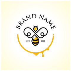 Vector illustration of abstract infinity bee logo design