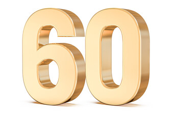 3d gold Number 60