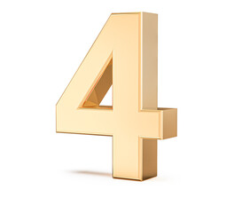 Obraz premium 3d gold Number 4