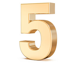 3d gold Number 5