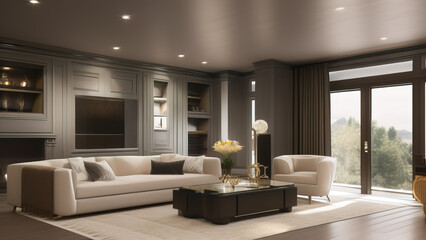 Fototapeta premium Marvellous Living Room in a Mansion, Generative AI