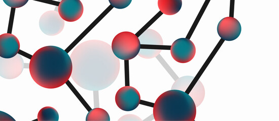 Line points connections geometric landing page background. Fluid circles and spheres with liquid gradients. Vector Illustration For Wallpaper, Banner, Background, Card, Book Illustration, landing page