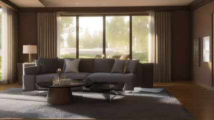 Opulent Living Room in a Mansion, Generative AI