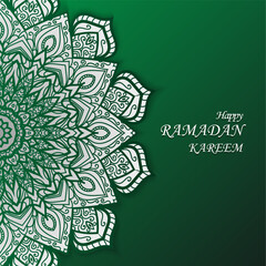 green realistic three dimensional ramadan greeting card