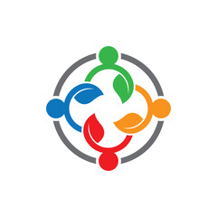 Teamwork logo template icon design