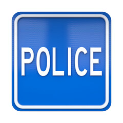 3D illustration of road traffic sign Police Sign