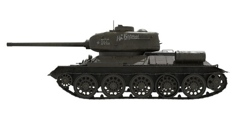 Tank isolated military vehicle 3d render illustration concept