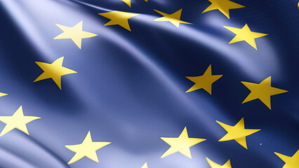 European Union Flag, Whimsical EU Flag Design, Generative AI