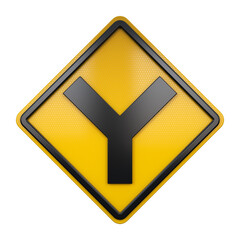 Obraz premium 3D illustration of road traffic sign Y junction