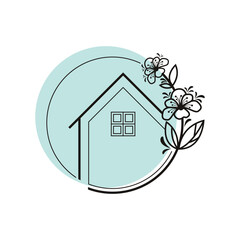 Flower and house logo