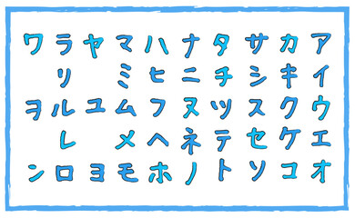 手描きのカタカナ　ペン文字