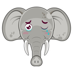 elephant crying face cartoon cute