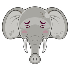Fototapeta premium elephant hurt face cartoon cute