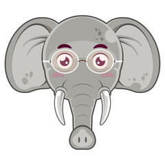 elephant happy face cartoon cute