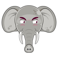 Fototapeta premium elephant angry face cartoon cute