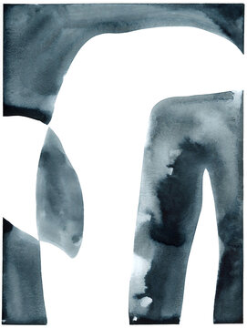 Design surface with abstract ink texture. Painting Flow On Surface. Monochrome painting. 