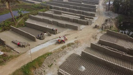 The brick industry developed around the alluvial soil along the Ganga River.
