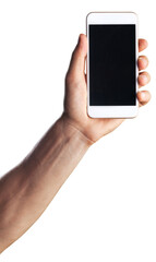 Human hand holding a beautiful modern mobile phone