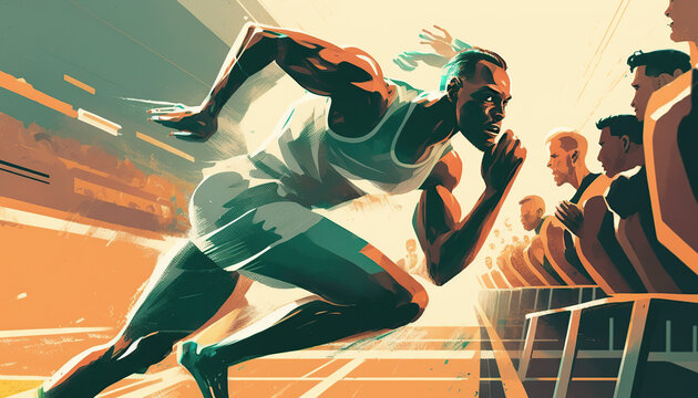 Illustration - People Running - Olympics - Sport