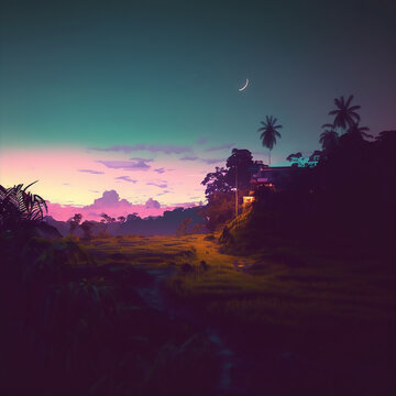 Tropical cyberpunk landspaces 2