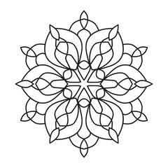 Easy Mandalas Design. Elegant Simple mandala flowers page intricate lines patterns wall art, invitations, tattoo, designs, basic mandalas Coloring page