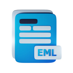 3d Render Illustration Icon Modern Eml File Extension 3D Icon Documents Management