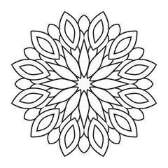 Easy Mandalas Design. Elegant Simple mandala flowers page intricate lines patterns wall art, invitations, tattoo, designs, basic mandalas Coloring page