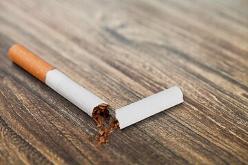 No Smoking concept. Brocken cigarette
