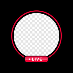 Streaming Live Icon Interface on Black background. Put Your Photo Under Background. 