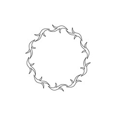 Decorative line art frames for design template. Lace illustration for invitations and greeting cards. Circle leaf frame vector.	
