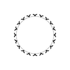 Decorative line art frames for design template. Lace illustration for invitations and greeting cards. Circle leaf frame vector.	