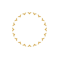 Decorative line art frames for design template. Lace illustration for invitations and greeting cards. Circle leaf frame vector.	