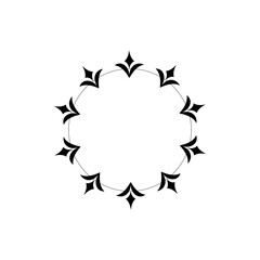 Decorative line art frames for design template. Lace illustration for invitations and greeting cards. Circle leaf frame vector.	